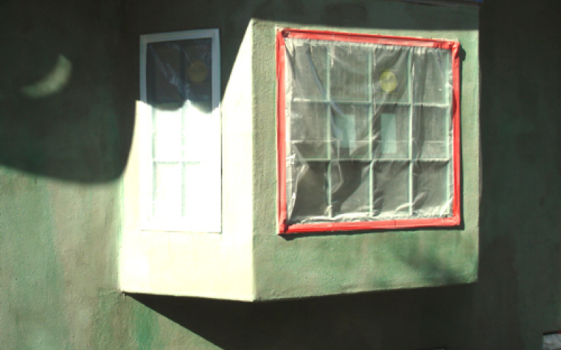 Bay window under construction